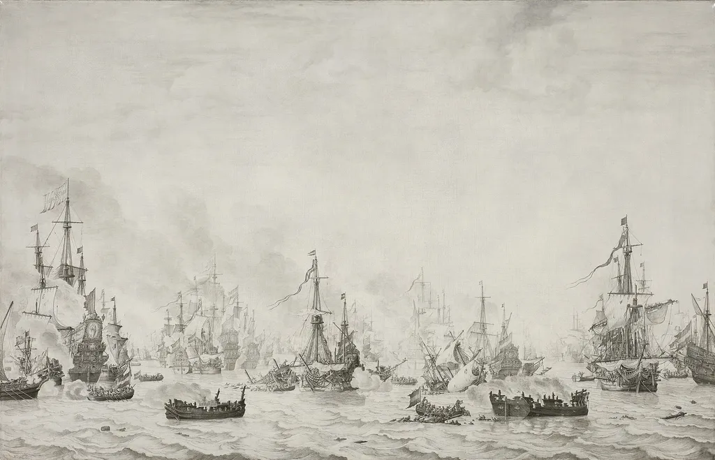 The Battle of the Downs, by Willem van de Velde the elder, unspecified, 1659