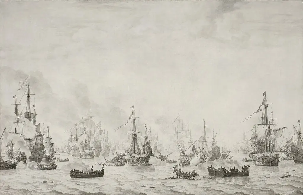 The Battle of the Downs, by Willem van de Velde the elder, unspecified, 1659
