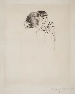 Peasant Mother and Child, by Mary Cassatt, ink, 1894