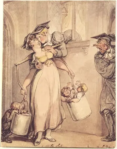 A Milksop, by Thomas Rowlandson, watercolor, 1811