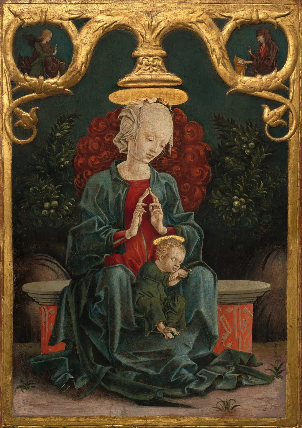 Madonna and Child in a Garden, by Cosimo Tura, oil, 1465