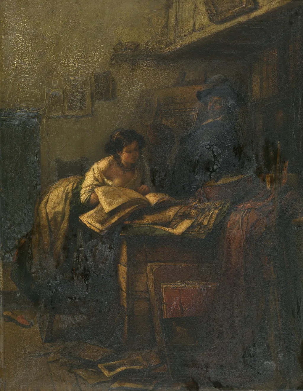 The Studio, by Jan August Hendrik Leys, oil, 1851