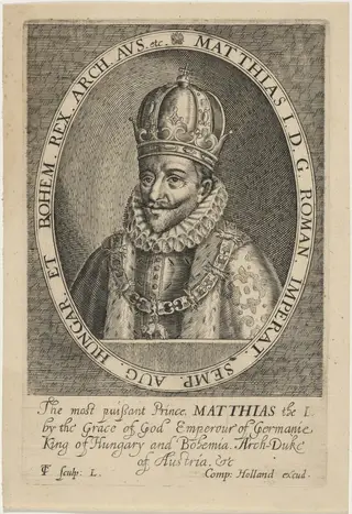 Emperor Matthias, by Thomas Cockson, ink, 1604