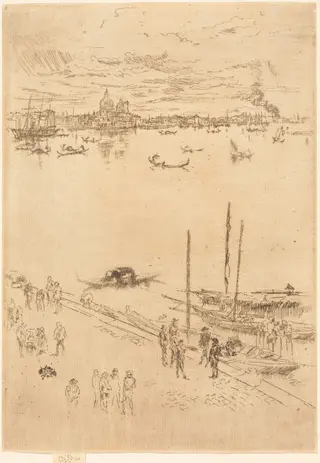Upright Venice, by James McNeill Whistler, ink, 1880