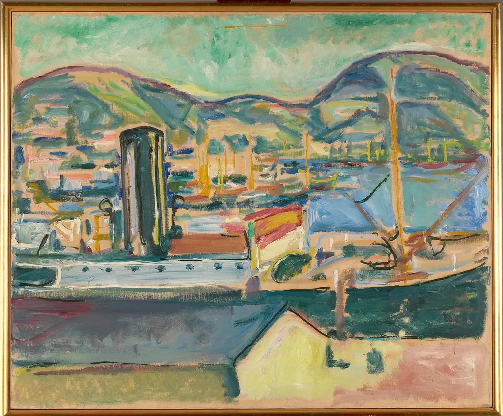 Bergen Harbour, by Edvard Munch, oil, 1916