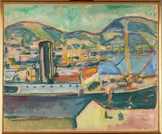 Bergen Harbour, by Edvard Munch, oil, 1916