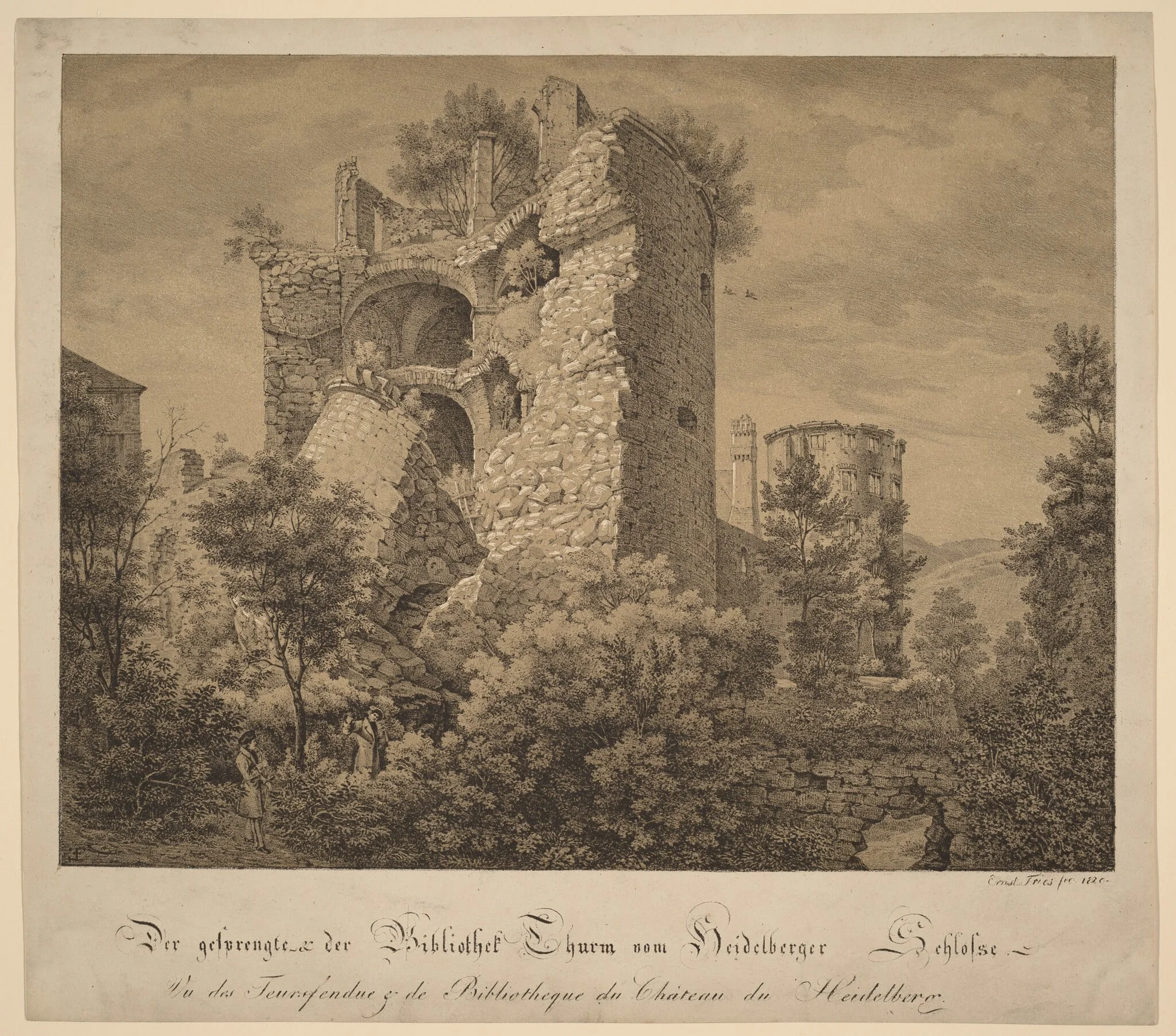 Der Gesprengte und der Bibliotheke Thurm von Heidelberger Schloß (The Exploded Tower and the Library of Heidelberg Castle), detail
