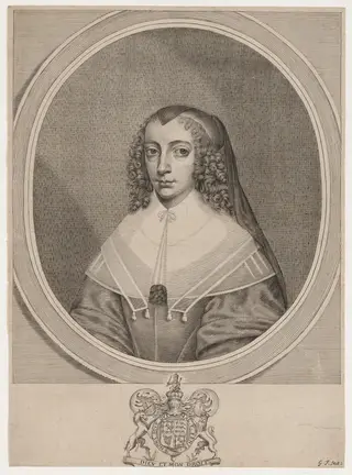 Henrietta Maria, by William Faithorne, ink, 1669