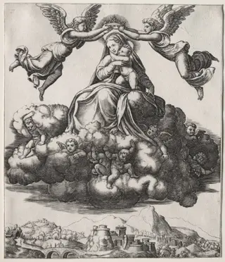 The Virgin in Glory, by Master of the Die, 1545