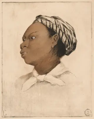 African Woman, by Henri-Charles Guérard, gouache, 1887