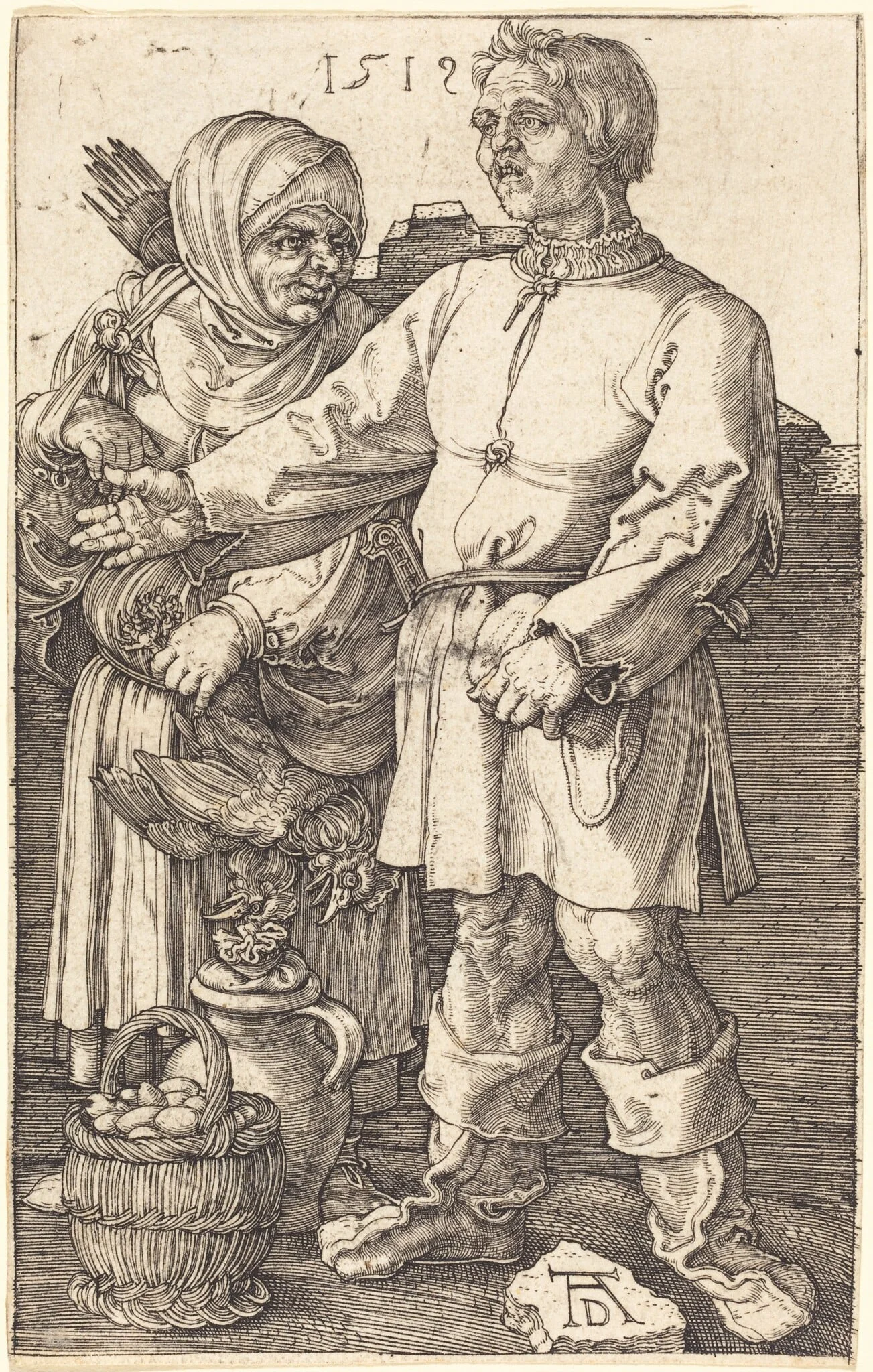 Peasant Couple at Market, detail