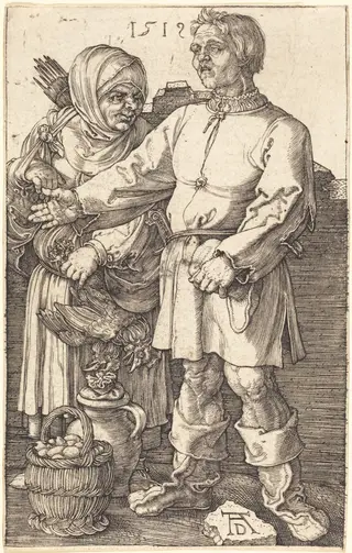 Peasant Couple at Market, by Albrecht Dürer, ink, 1519