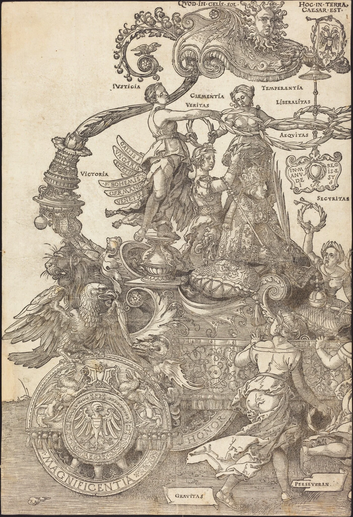 The Triumphal Chariot of Maximilian I (The Great Triumphal Car) [plate 1 of 8], detail