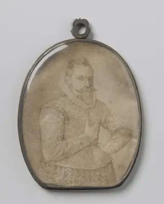 Portret van een man, by Pieter Serwouters, graphite, 1650