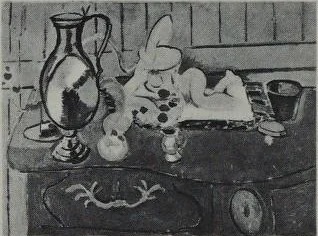 Pink Statuette and Jug on a Red Chest of Drawers, detail
