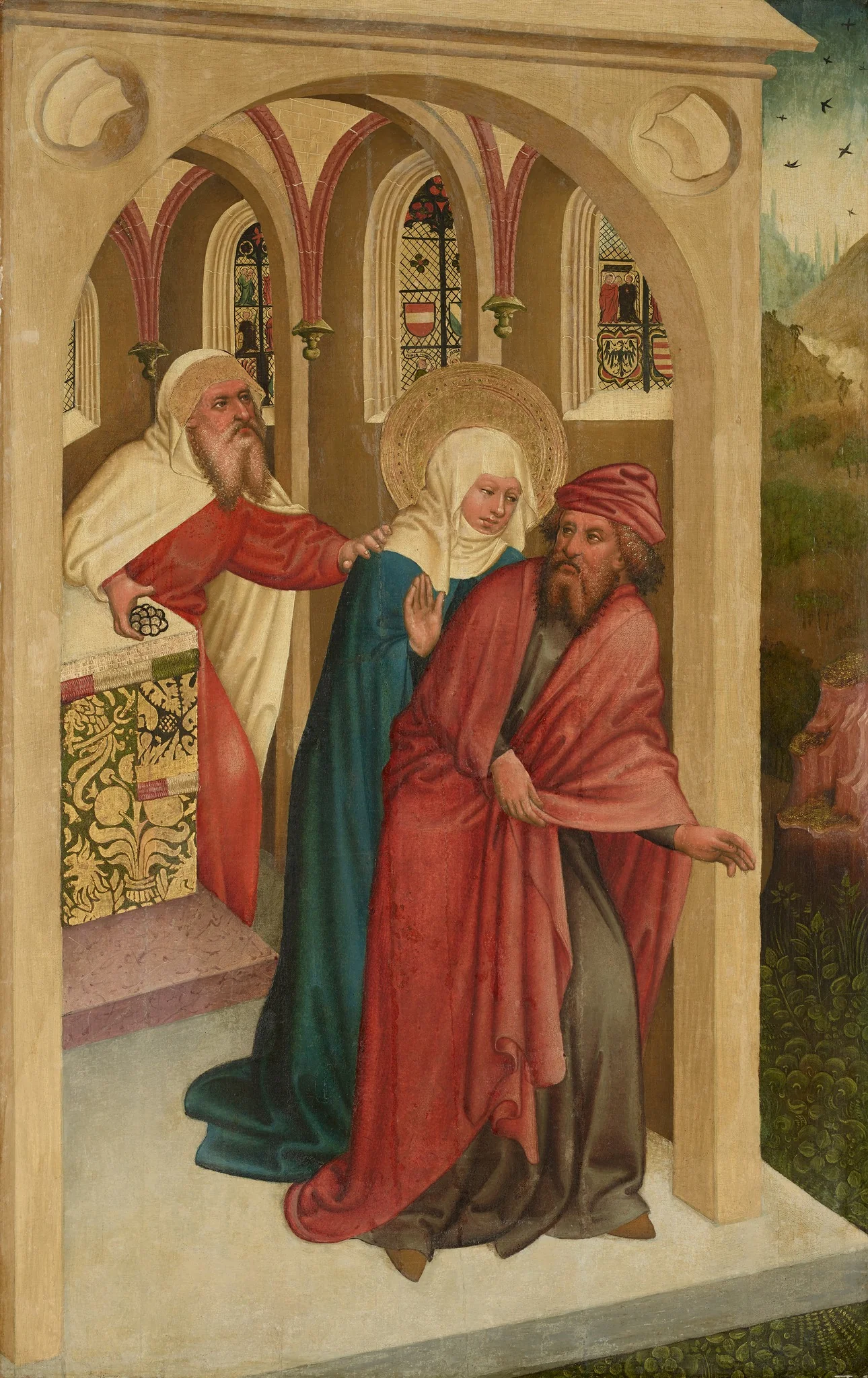 Zurückweisung des Opfers Joachims und Annas, detail