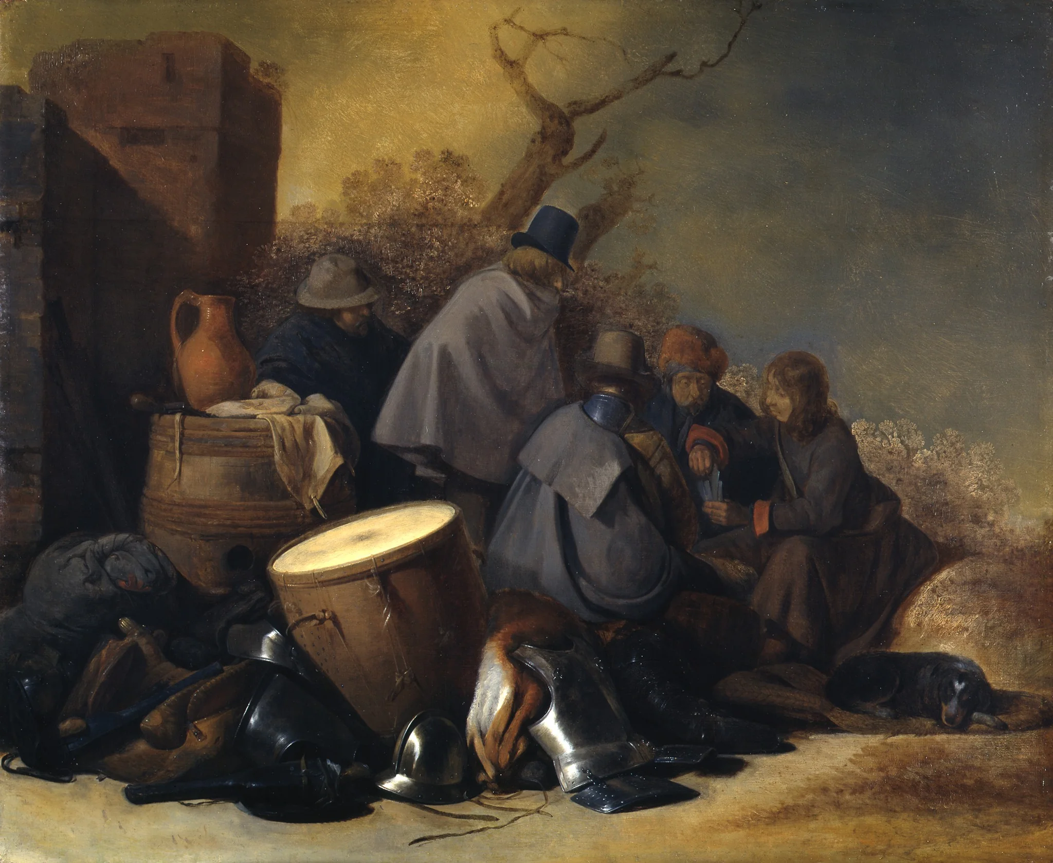 Card-playing Soldiers, detail