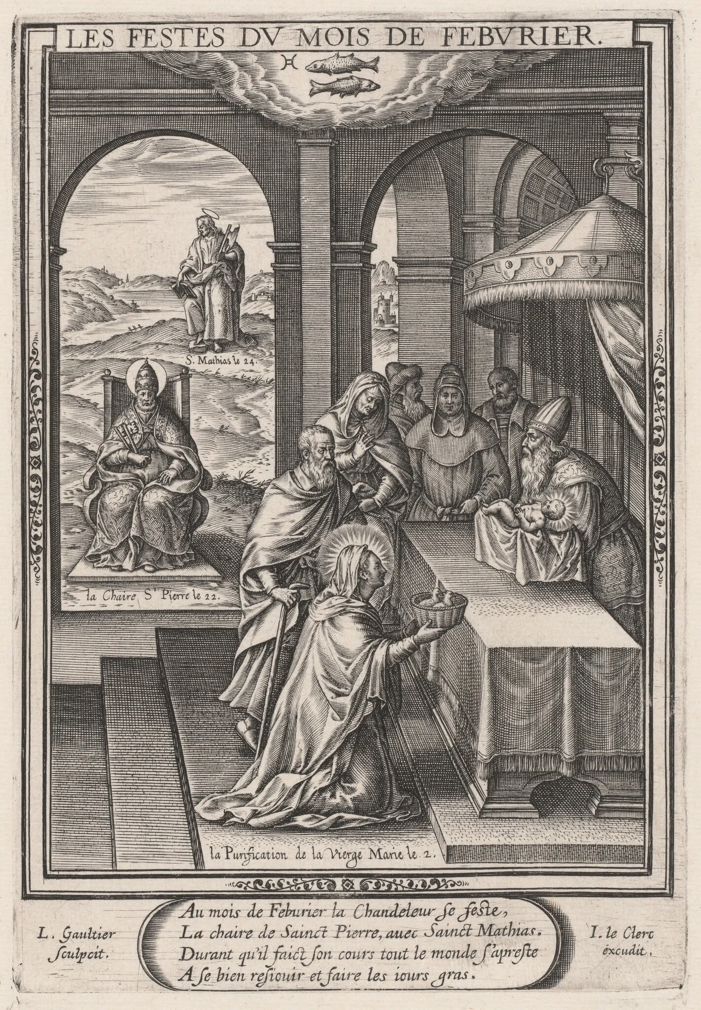 Les Festes du mois de Feburier (February: the Purification of the Virgin), detail
