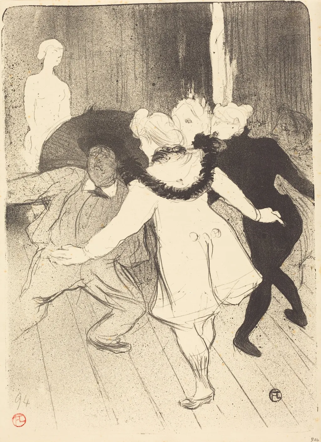 Folies-Bergere: The Censors of M. Prudhomme (Folies-Bergère: Les pudeurs de M. Prudhomme), by Henri de Toulouse-Lautrec, ink, 1893