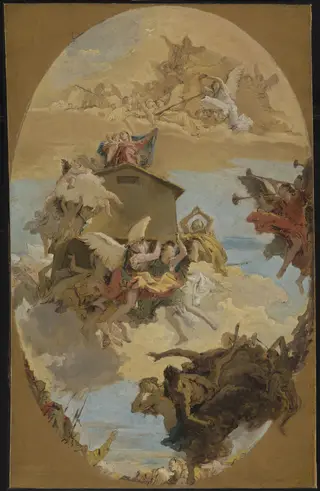 The Miracle of the Holy House of Loreto, by Giovanni Battista Tiepolo, oil, 1743