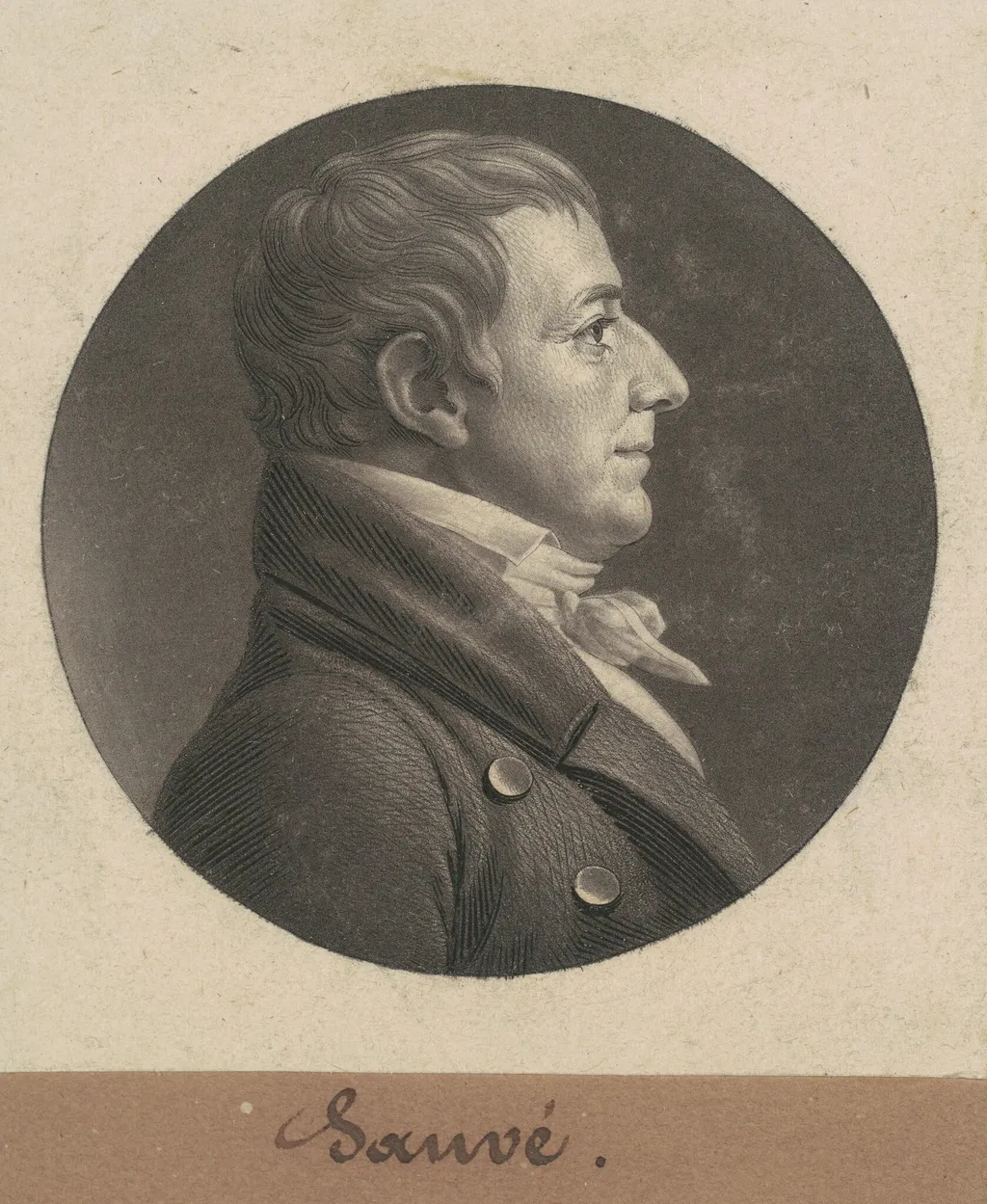 Pierre Sauvé, by Charles B. J. Févret de Saint-Mémin, ink, 1805