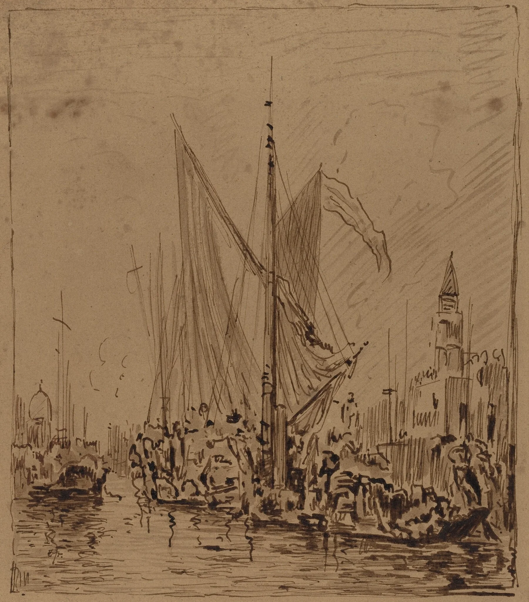 Boats and Gondolas before the Piazza San Marco, detail