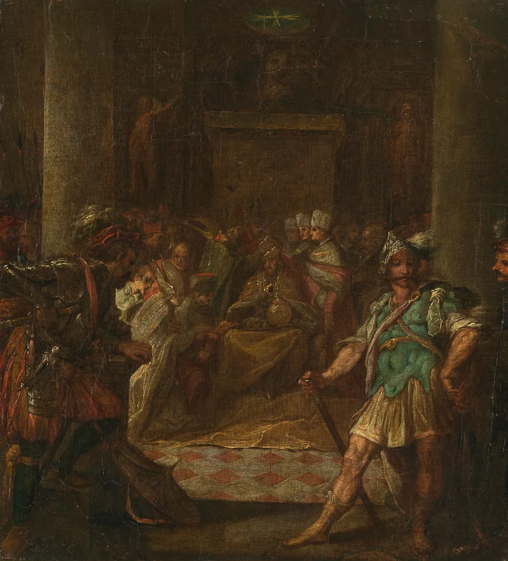 Imperial Coronation, by Andrea Vicentino, oil, 1588