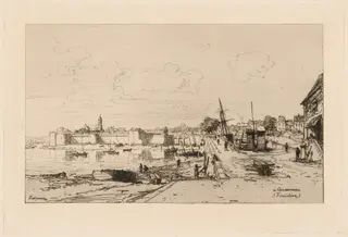 À Concarneau (Finistère), by Maxime Lalanne, ink, 1874
