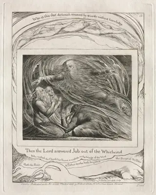 The Book of Job:  Pl. 13, Then the Lord answered Job out of the Whirlwind, by William Blake, 1825