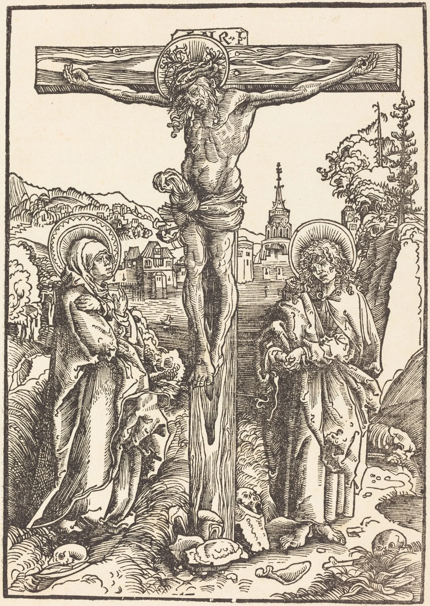 Christ on the Cross Between the Virgin and Saint John, detail