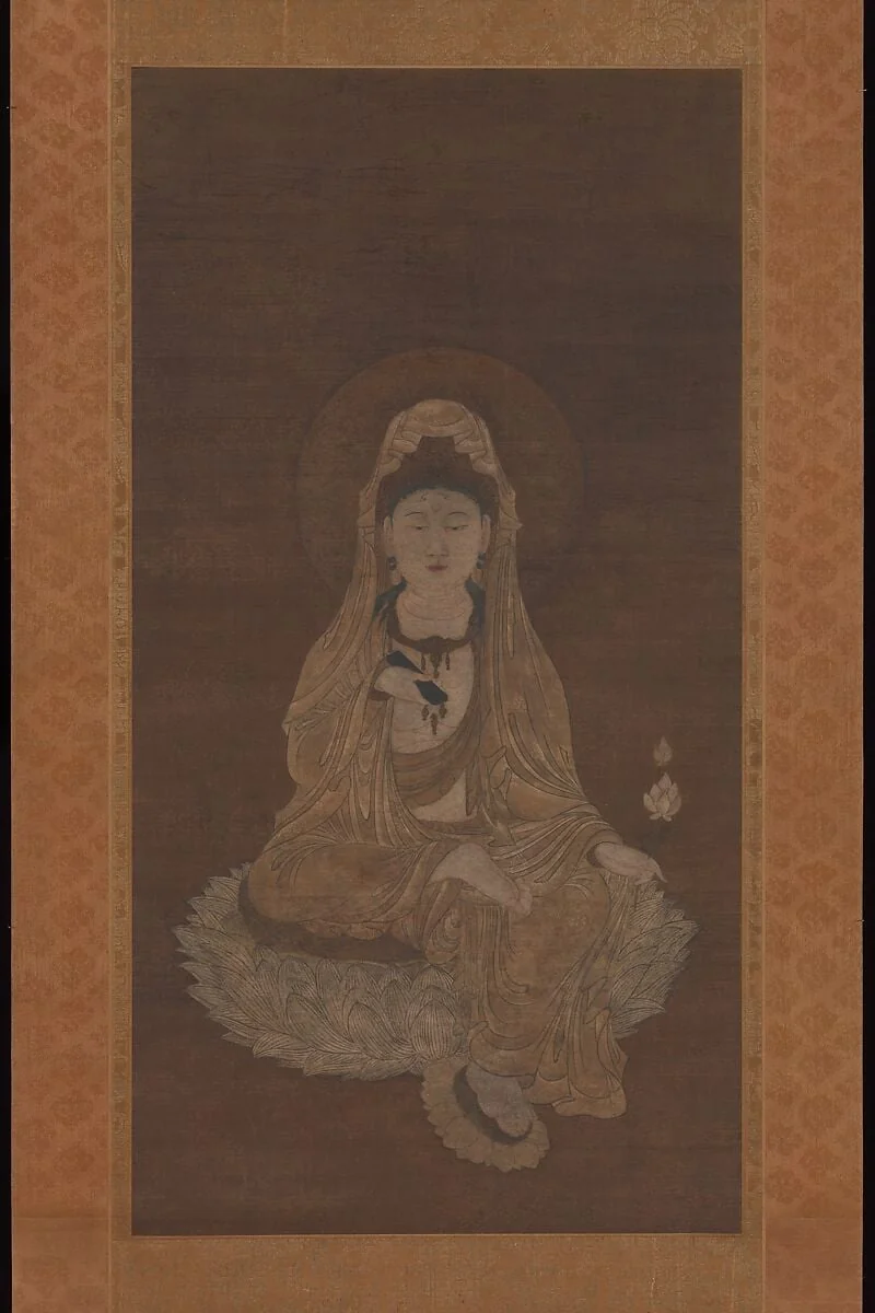 白衣観音図|White-Robed Kannon, detail