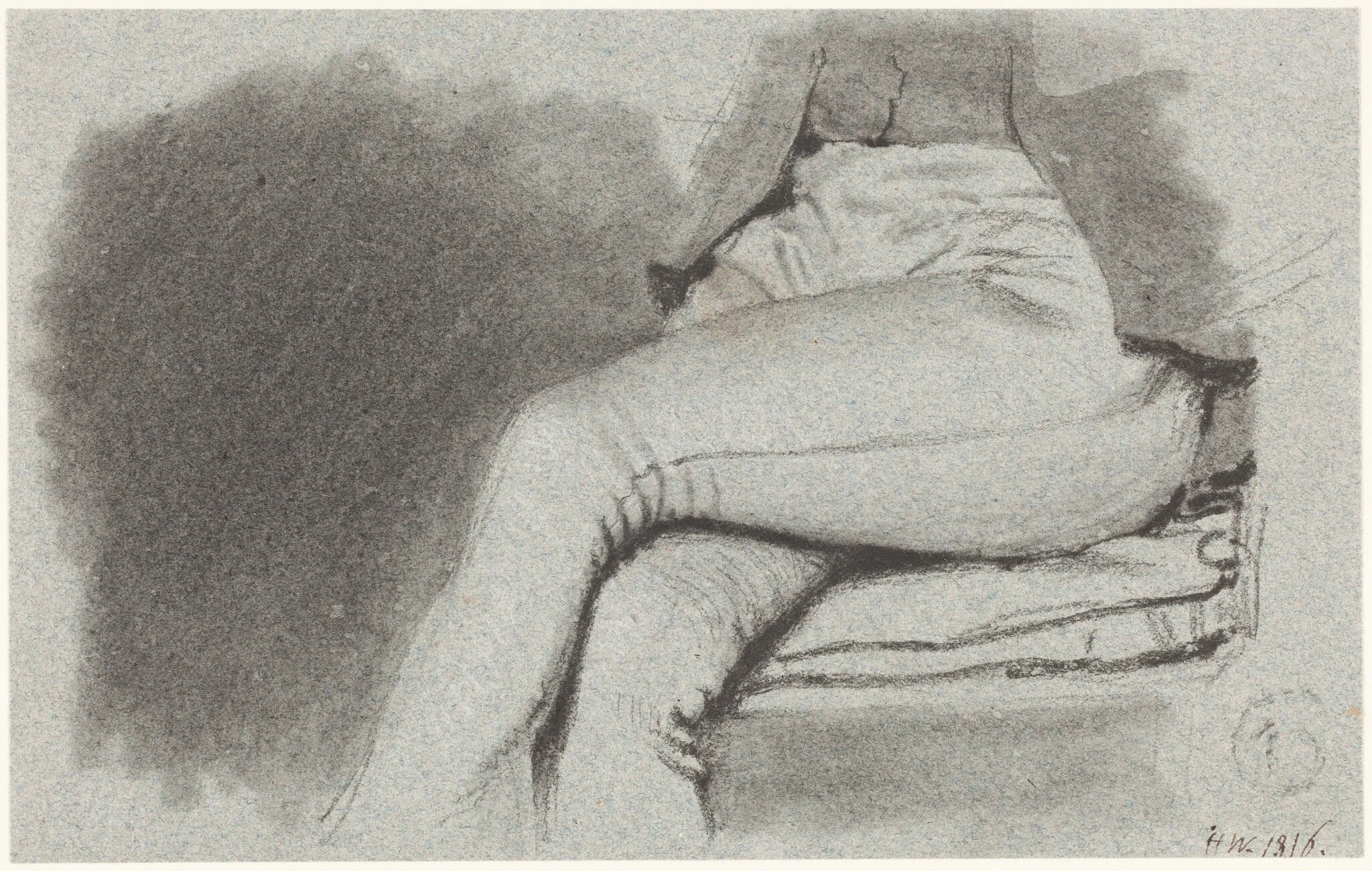 Study of a Seated Man's Legs, detail