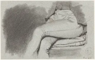 Study of a Seated Man's Legs, by Henry Wyatt, chalk, 1816