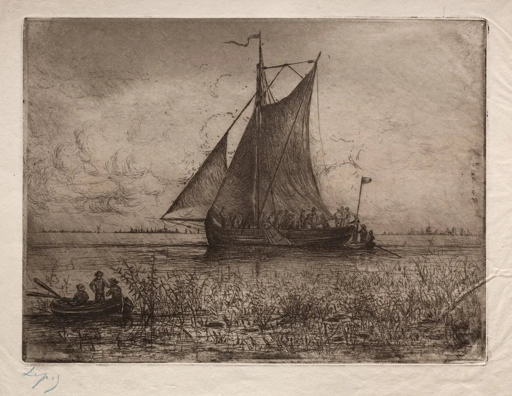Dutch Riverscape, by Vicomte Lepic Ludovic Napoléon, 1874
