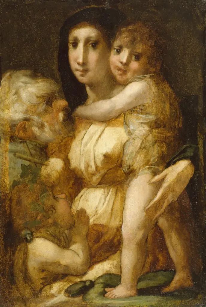 The Holy Family with the Infant Saint John the Baptist, by Rosso Fiorentino, oil, 1521
