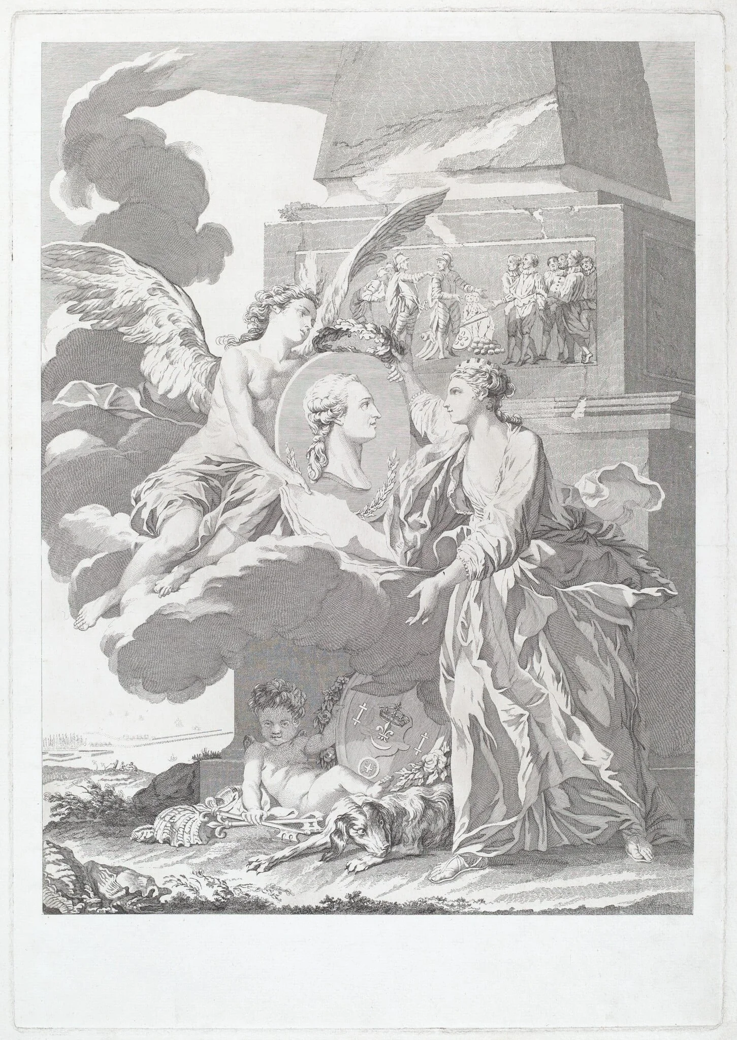 Allegorical Portrait of Pierre Buirette de Belloy, detail