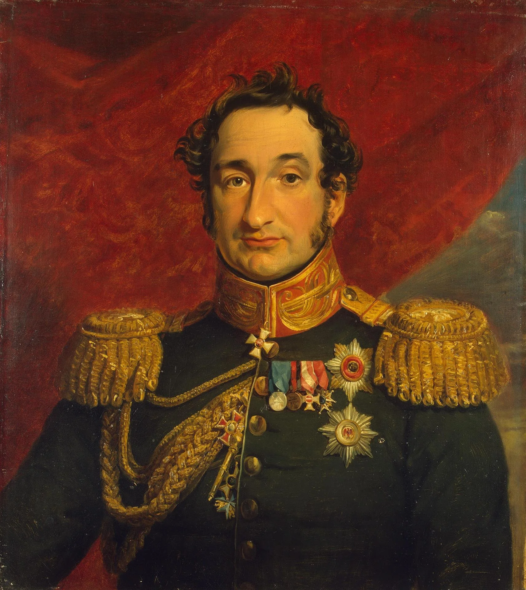 Portrait of Vasily S. Trubetskoy (1776-1841), detail