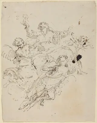 The Ascension of the Virgin, by Donato Creti, ink, 1710