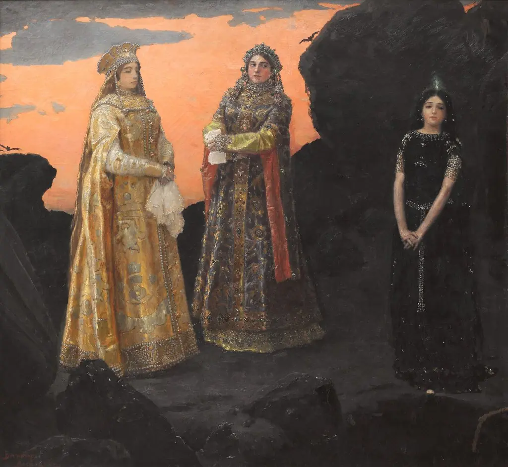 Three Princesses of the Underground Kingdom, by Viktor Vasnetsov, oil, 1891