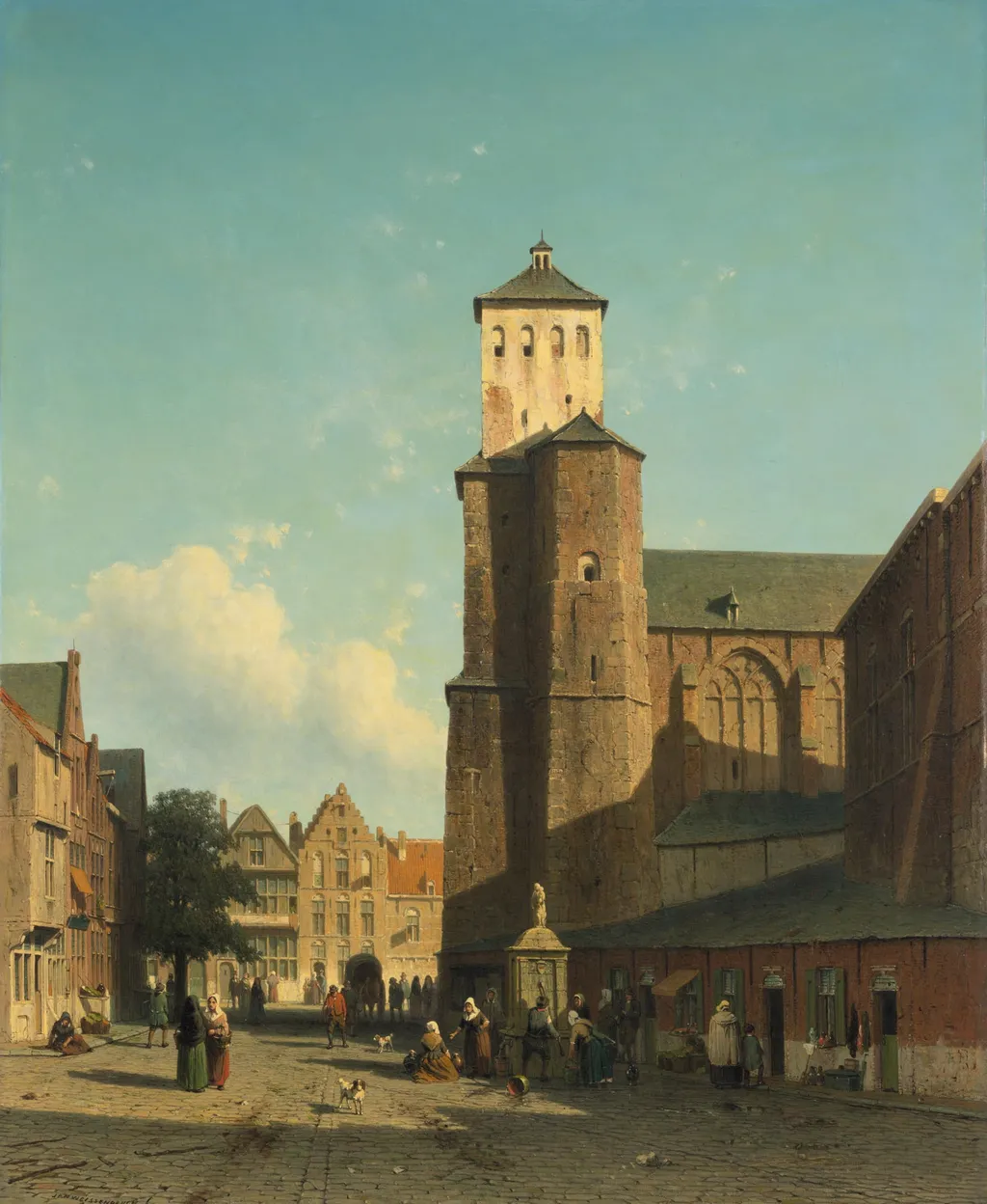 St Denis Church in Liège, by Jan Weissenbruch, unspecified, 1855