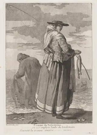 Femme de Palestrina (Woman from Pellestrina), by Giovanni David, ink, 1775