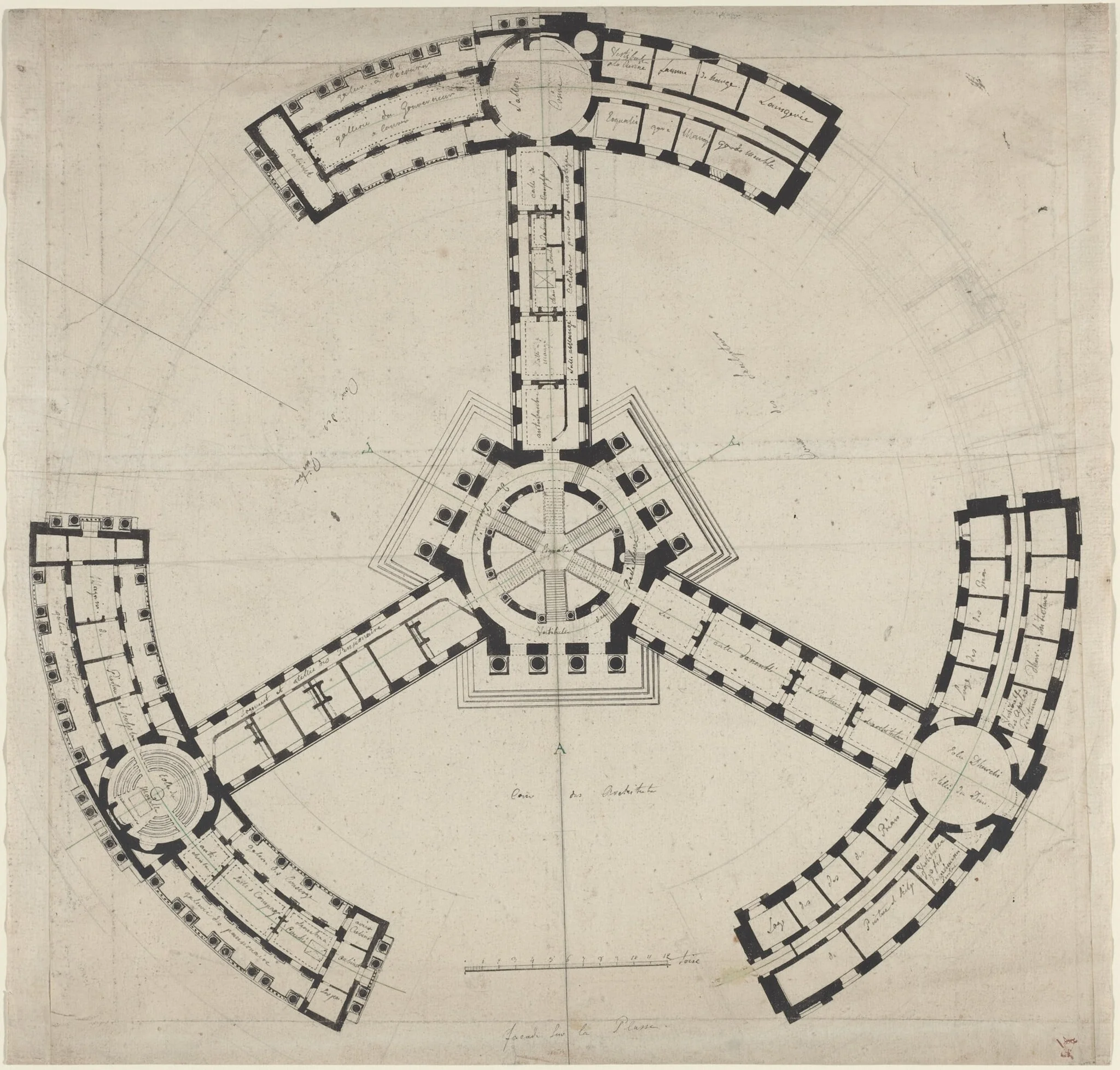 Ground Plan for an Academy of the Fine Arts, detail