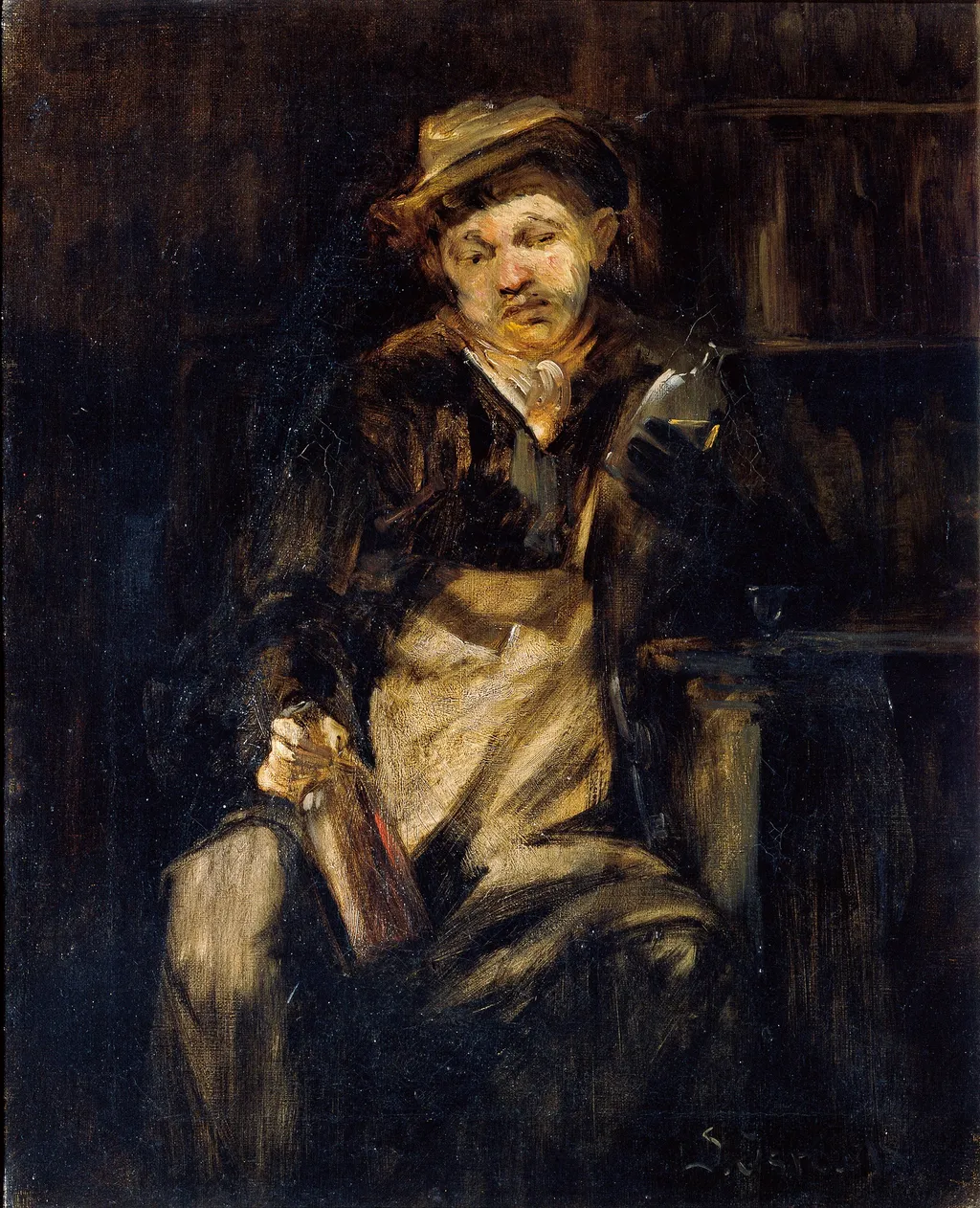 The Drunkard, by Jozef Israëls, oil, 1874