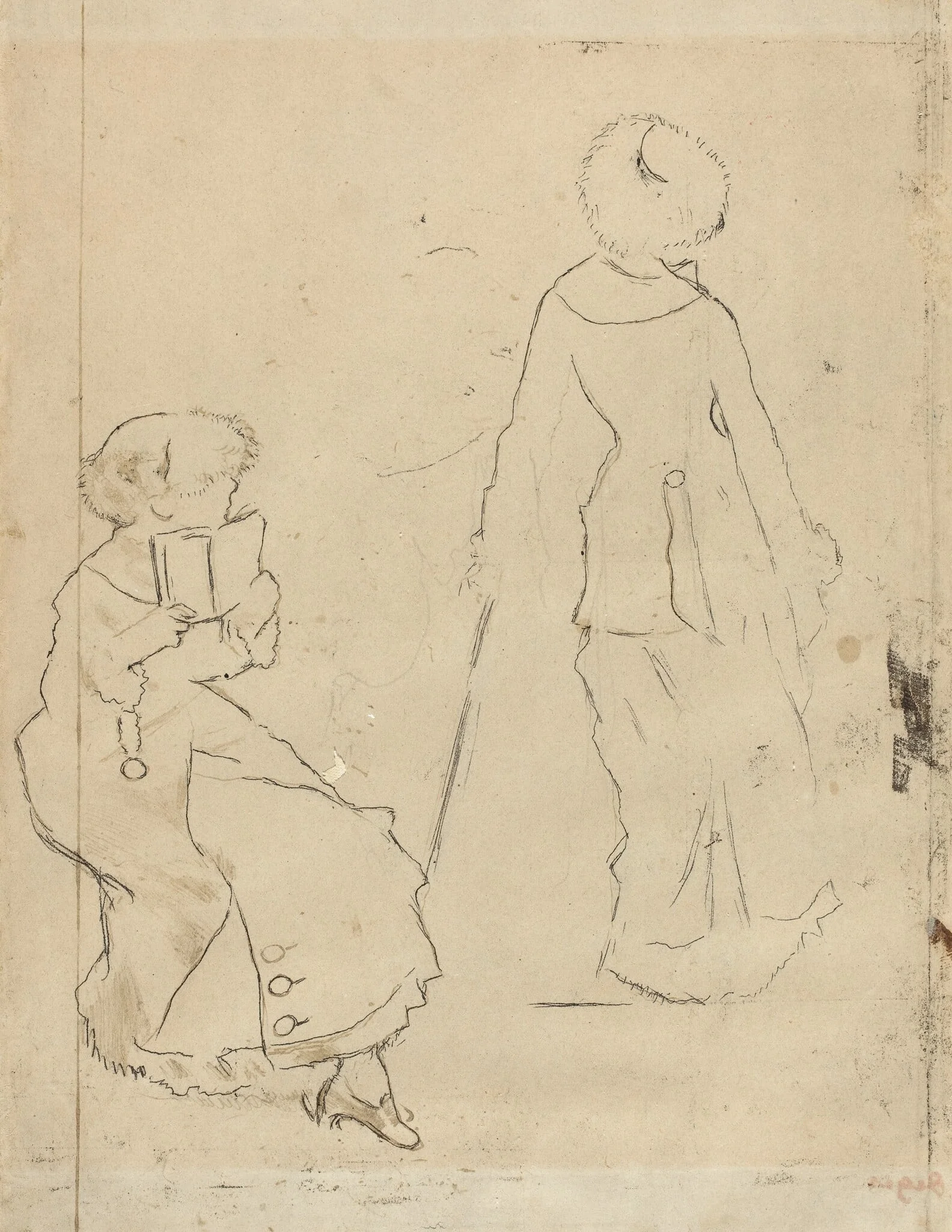 Study for "Mary Cassatt at the Louvre" [verso], detail