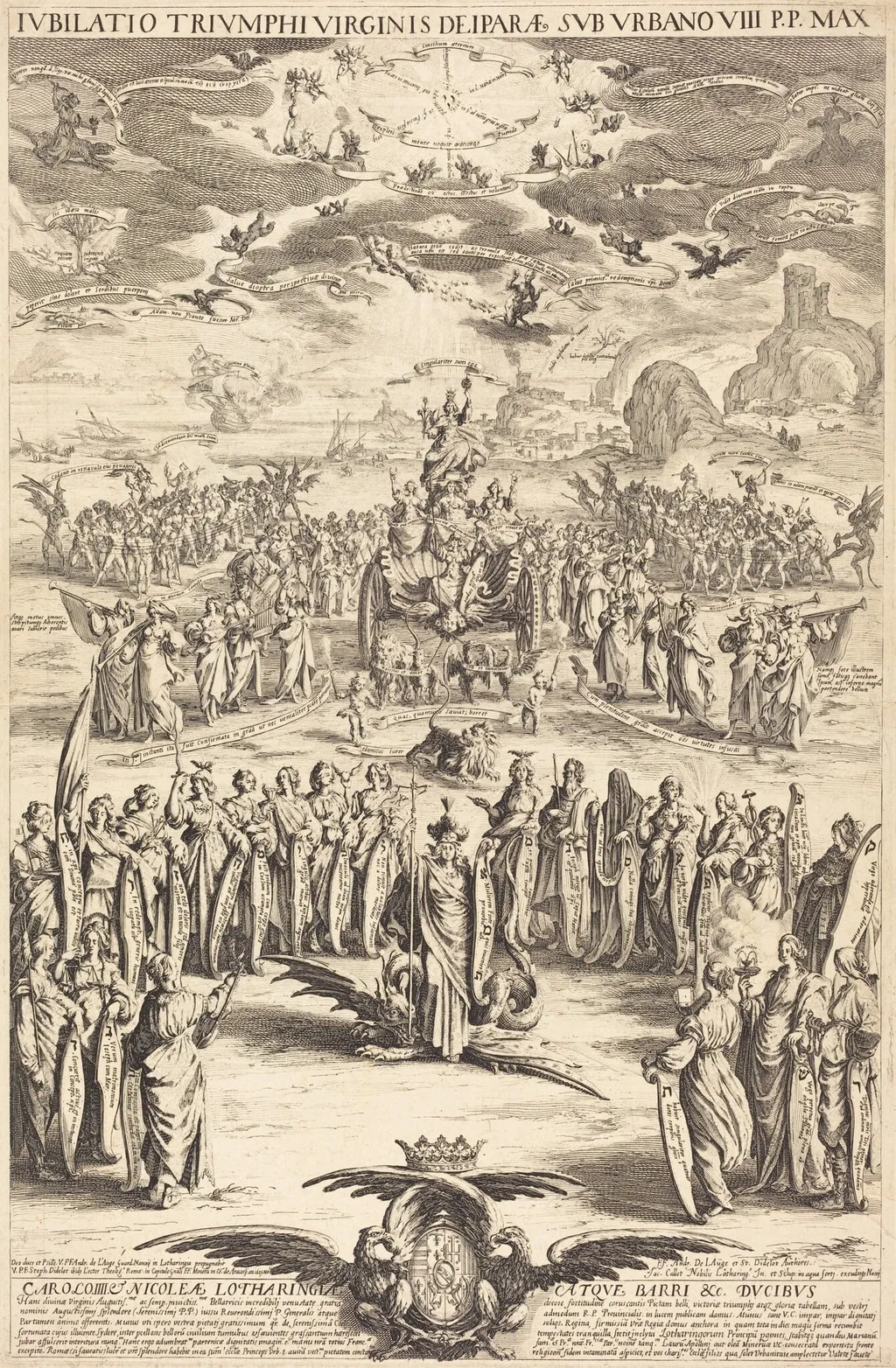 The Triumph of the Virgin, by Jacques Callot, ink, 1625