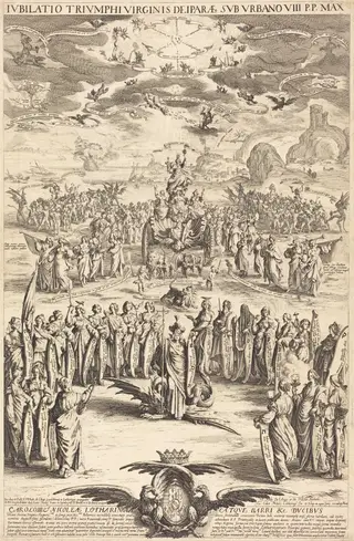 The Triumph of the Virgin, by Jacques Callot, ink, 1625