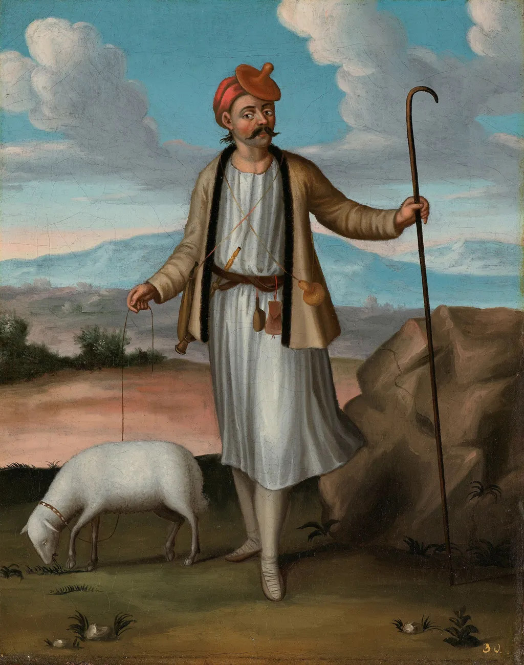 Albanian Herdsman, by Jean Baptiste Vanmour, oil, 1718