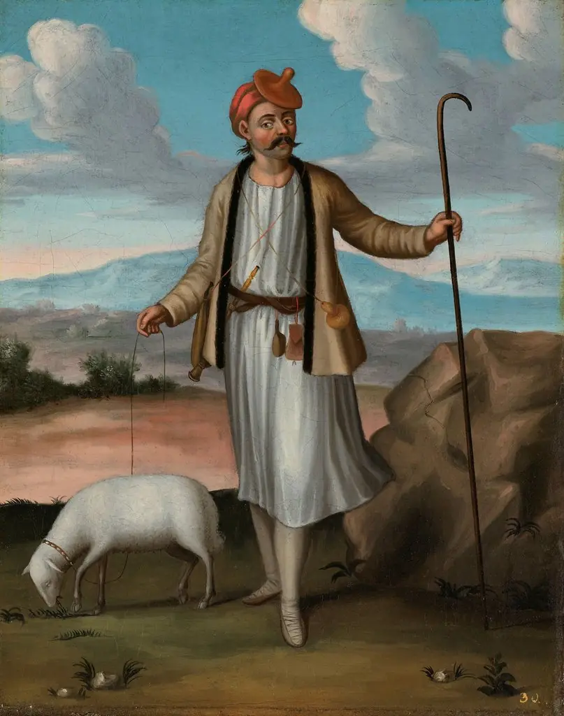 Albanian Herdsman, by Jean Baptiste Vanmour, oil, 1718