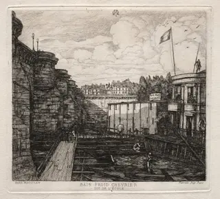 Chevrier's Cold Bath Establishment, Paris, by Charles Meryon, 1864