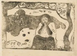 Human Misery (Misères humaines), by Paul Gauguin, ink, 1898